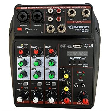 Imagem de Mesa De Som Mixer SoundVoice Bluetooth USB 4 Canais MC4-BT