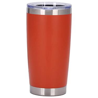 Imagem de Outty Copo Rambler de 590 ml, aço inoxidável, isolado a vácuo com tampa MagSlider e Canudo, Vermelho alaranjado