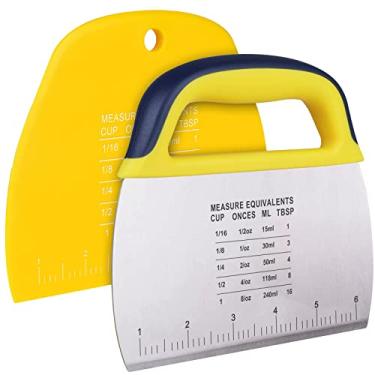 Imagem de Raspador de massa, raspador de bancada de aço inoxidável YGDZ raspador de plástico para cozinha alimentos e pastelaria ferramenta para assar, 15,24 cm