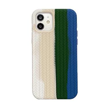 Imagem de Capa de silicone para iPhone 14 Pro Max cobertura total lã cor contraste capa compatível com iPhone 12 13 11 Pro Max Mini XS X XR 7 8 14 Plus SE2 (iPhone13, colorblock3)