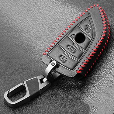 Imagem de YJADHU Capa de couro para chave de carro, adequada para BMW 520 525 f30 f10 F18 118i 320i 1 2 3 4 5 6 7 Series X1 X3 X4 X5 X6 M3 M4 M5 F11 F20 F25 F26, estilo 4