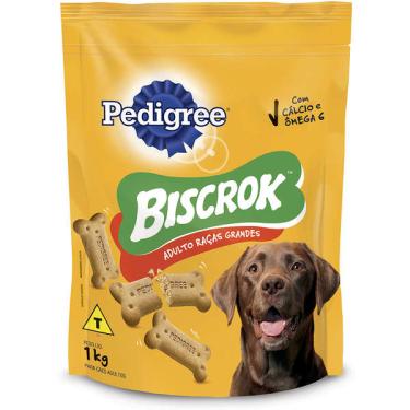 Imagem de Biscoito Pedigree Biscrok para Cães Adultos Porte Grande Sabor Leite Maxi - 1Kg