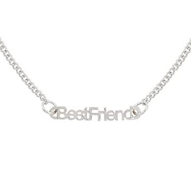 Imagem de CNBPIC Pingente Metal Letras Corrente Colar Amizade Joias Acessórios Colares