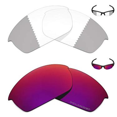 Imagem de Mryok+ 2 pares de lentes de substituição para óculos de sol Oakley Flak Jacket – Cinza Eclipse fotocromático/Midnight Sun