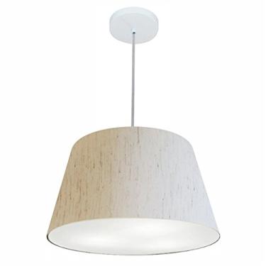 Imagem de Lustre Pendente Cone Cúpula Tecido 21/40x30 cm, Vivare Iluminação, Pendente4021 LLA-35, Linho Bege, Médio