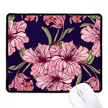 Imagem de Tapete de borracha para jogos Flower Plant Leaf Dark com borda costurada