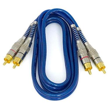 Imagem de Cabo Rca 1 Metro TechOne Blindado Azul 1m