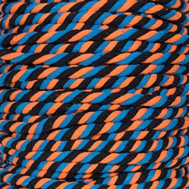 Imagem de Corda artesanal de algodão natural torcido tricolor (1/2 polegada, torcida, 3,5 m)