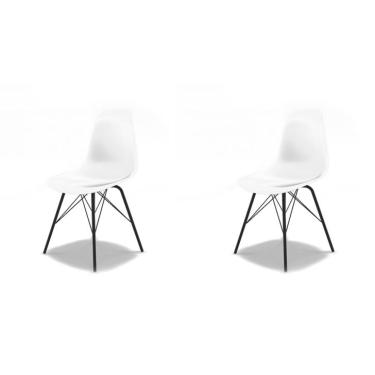 Imagem de Conjunto com 2 Cadeiras Eames Tower Branco e Preto