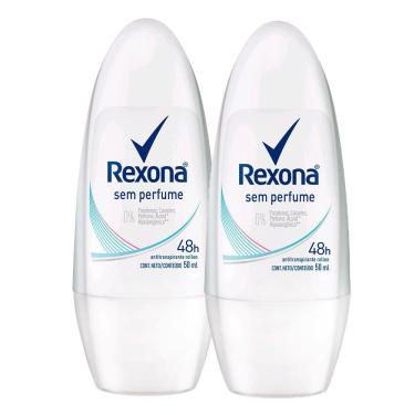 Imagem de Desodorante Rexona Sem Perfume Roll-on Antitranspirante 48h 50ml | Kit com duas unidades