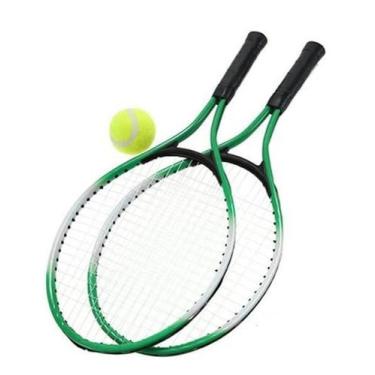 Imagem de Raquete De Tenis Com 2 Un + Bolinha + Bolsa 53cm Colorida - Kadê