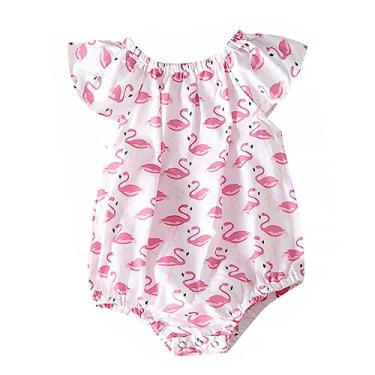Imagem de OFFSCH 1 Unidade - Roupas para recém-nascido - Roupa de bebê rosa macacão de bebê roupas de verão macacão de verão roupas recém-nascidas macacão infantil meia calça algodão