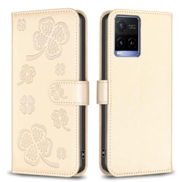 Imagem de Capa carteira para Motorola Moto G53 com 3 cartões e 1 compartimento para dinheiro, capa de telefone flip de couro PU à prova de choque compatível com Moto G53 5G 6,5 polegadas (dourado)