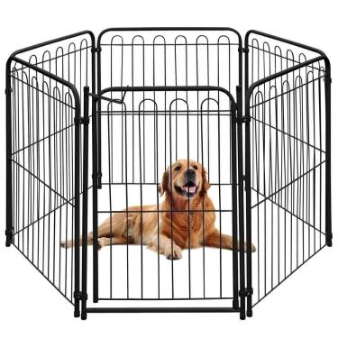 Imagem de Cercado Cachorro Pet - 5 Módulos + Portão - 65x87,5Cm - Preto - 10.965.02 - Petmix