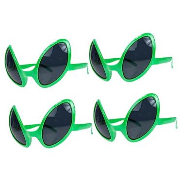 Imagem de 4 peças de óculos de sol de alienígena Aldult brinquedos para adultos cabaças secas no espaço Óculos engraçados de cosplay de alienígena óculos de sol femininos cosplay fantasia de alienígena baile de