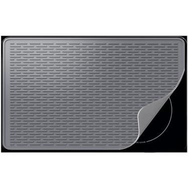 Imagem de Tampa superior YUHFERA para fogão elétrico - Capa protetora de silicone para cooktop de vidro, tapete de secagem de pratos GG para cozinha (cinza, 91,5 x 53 cm)