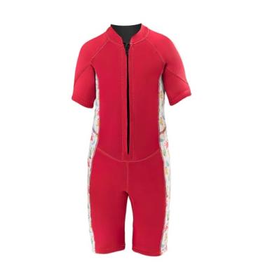 Imagem de REALON Roupa de mergulho infantil para meninas, meninos, crianças e jovens, 3 mm, neoprene, roupa de banho quente em água fria, maiô térmico, zíper nas costas, para natação, mergulho, jet ski, surfe
