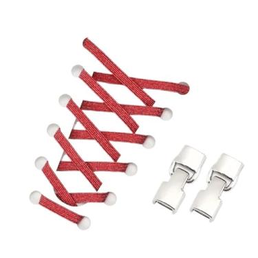 Imagem de Elastic Shoelaces Sneakers Mix And Match Colors No Tie Shoe Laces Children Adult Wide Fast Shoelaces(Red)