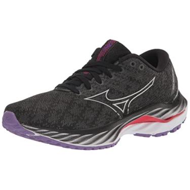 Imagem de Mizuno Tênis de corrida feminino Wave Inspire 19, Preto/prata, 7.5 Wide
