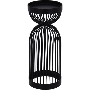 Imagem de Castiçal Porta Vela Metal 26x10x10cm Preto