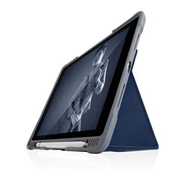 Imagem de Capa STM Dux Plus Duo para iPad de 7ª/8ª/9ª geração de 10,2 polegadas – Proteção máxima de TPU com parte traseira de policarbonato, armazenamento para Apple Pencil ou Logitech Crayon com capa magnética liga/desliga – Azul