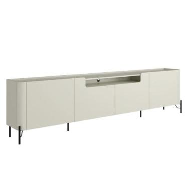 Imagem de Rack com 4 Portas Lisas 220cm para Sala 100% MDF Pés Metal - Casa Lar 