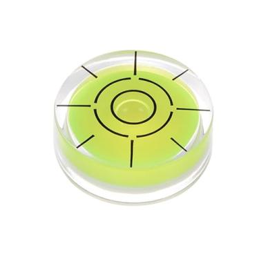 Imagem de HARFINGTON 5 peças de nível de bolha redonda 32 x 12 mm mini níveis circulares de precisão para nivelar câmera tripé telescópio toca-discos de oficina, limão