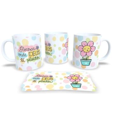 Imagem de Caneca Branca de Porcelana Personalizada Coleção Sonhos e Flores - Est