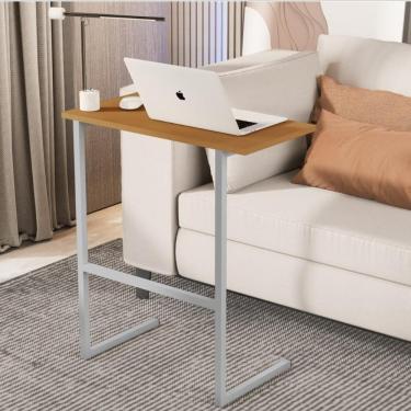 Imagem de Mesa De Notebook Com Pés De Ferro Viena Nature Cinza