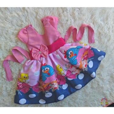 Imagem de Vestido Infantil Temático Simples Galinha Pintadinha Rosa - EDYNHOKIDS