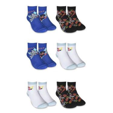 Imagem de Kit 2 Pares de Meias 23/27 Kids Cano Curto Pernalonga e Patolino Sorti