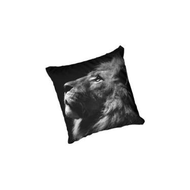 Imagem de Almofada com enchimento Leão Preto e Branco - Fabrika de Festa