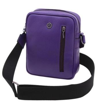 Imagem de Bolsa Crossbody de Couro Mariart Amy, Blueberry