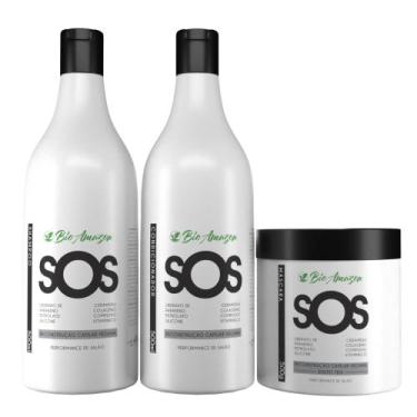 Imagem de Combo Capilar Tratamento S.O.S Reconstrução Vegana - Bio Amazon