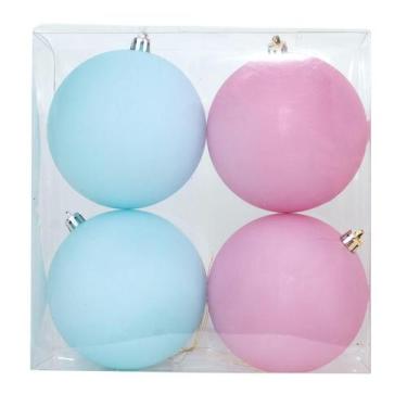 Imagem de Kit Bola Lisa - Trend Rainbow - Candy- Rosa/Azul- 10cm - 4 unidades - 