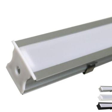 Imagem de Perfil Embutir 1m Alumínio 25x14mm + Fita 120 LED + Fonte - I9LED, Alu