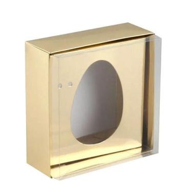 Imagem de Caixa Ovo de Colher - Meio Ovo de 500g - 20,5cm x 17cm x 6,5cm - Ouro 