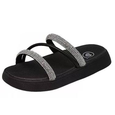 Imagem de Chinelo Infantil Menina Fácil Calce Tira Brilhante Molekinha