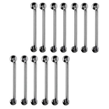 Imagem de Barra de Apoio 60cm Inox Kit 13 Unidades Banheiro Box Gestante Idoso D
