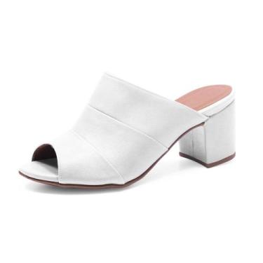 Imagem de Sandália Feminina Tamanco Salto 6cm Grosso Botinha Colors Moda Atempor