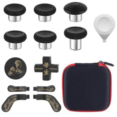 Imagem de BSUZUN Accessories for Xbox Elite Controller Series 2 Core, 13 in 1 Replacement Component Set Includes 4 Paddles, 6 Metal Thumbsticks, 2 D-Pad and 1 Adjustment Tool (Wukong-Mythic Gold)
