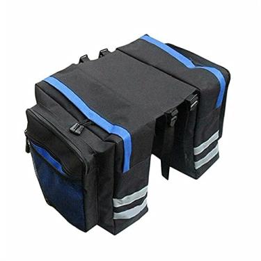 Imagem de Bolsa de viagem para motocicleta, bagagem, bicicleta, mtb, bolsa de transporte de bicicleta, suporte traseiro, bolsa traseira dupla face, ciclismo, bicicleta, capa para viagem, motocicleta (azul)