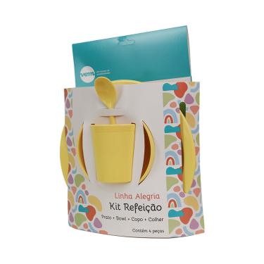 Imagem de Kit Refeição Infantil Linha Alegria Amarelo em Polipropileno