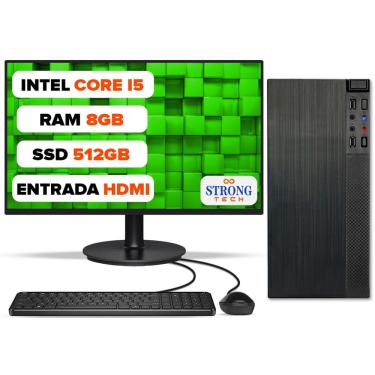 Imagem de Computador Completo Intel Core i5 8GB ssd 512GB Monitor 17 Pc Hdmi Teclado e Mouse Strong Tech