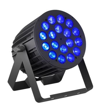 Imagem de SHEHDS Luzes Par Led 18X18W, Rgbwa+Uv 6 Em 1, Lavagem De Cores/Estroboscópio, Luz Estroboscópica De Palco, Luz De Dj, Dmx512, Som Ativo, Estrutura De Alumínio, Para Palco, Discoteca, Clube, Festa,