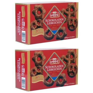 Imagem de 2 Pão De Mel Chocolate Schokoladen Lebkuchen Lambertz 500g
