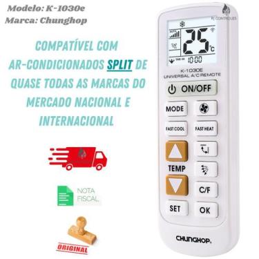 Imagem de Controle Remoto Universal para Ar Condicionado Split Bosch Brastemp Br