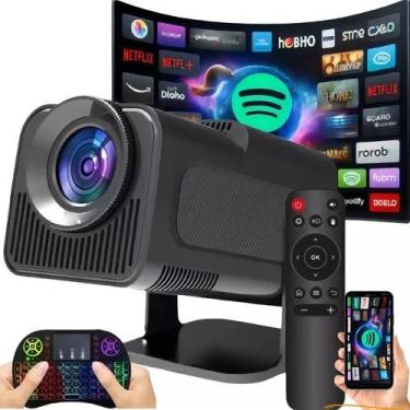 Imagem de Projetor Android 11 HY320 com Brilho Intenso HDMI WiFi Bluetooth e Pil