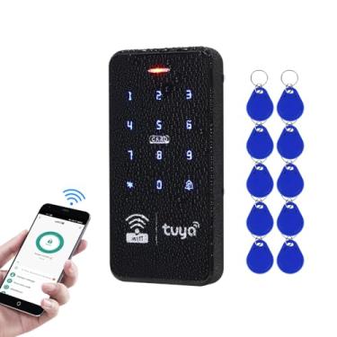 Imagem de OBO HANDS Controlador De Acesso Por Aplicativo Inteligente Wifi Tuya, Teclado Rfid 125Khz 13,56Mhz, À Prova D'Água Ip68, Painel Toque, Controle Porta Autônomo Com Luz Fundo, + 10 Chaveiros Azuis