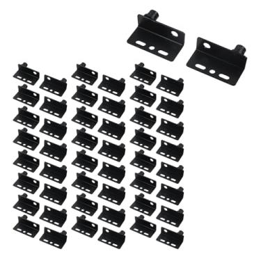 Imagem de FarBoat 48 dobradiças articuladas articuladas ocultas de 4 cm ferragens de ferro resistente para porta de madeira gaveta de armário de móveis (para orifício de 8 mm preto)